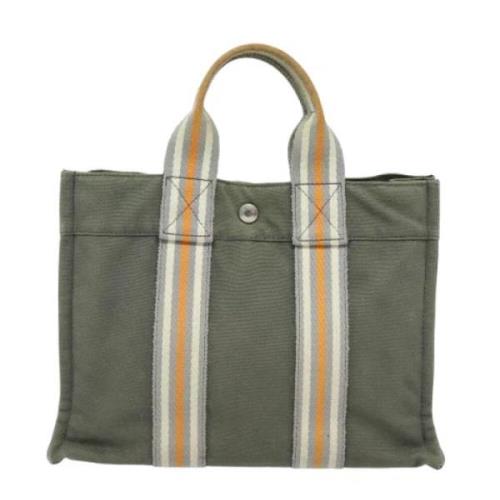 Pre-owned Canvas handbags Hermès Vintage , Gray , Dames