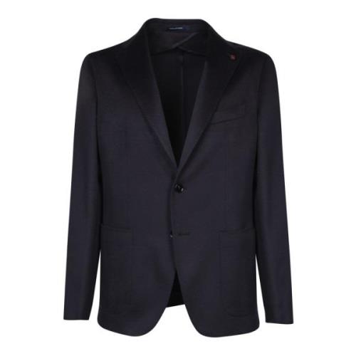 Blauwe Cashmere Blazer Elegante Stijl Tagliatore , Blue , Heren