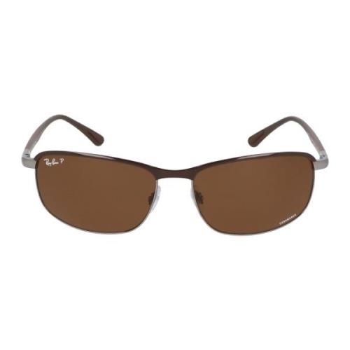 Metalen Frame Rechthoekige Zonnebril Ray-Ban , Brown , Unisex