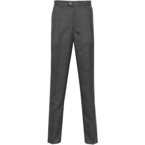 Klassieke Blauwe Wollen Broek Brunello Cucinelli , Gray , Heren