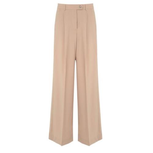 Beige Wollen Broek Sportmax , Beige , Dames