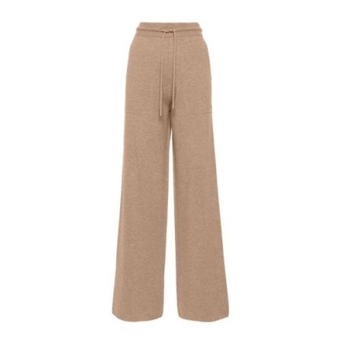 Bruine Wol-Kasjmiermix Wijde Pijp Broek Max Mara , Brown , Dames