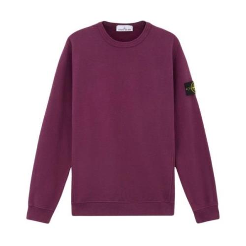 Paarse Trui Pluche Interieur Geribbeld Stone Island , Purple , Heren