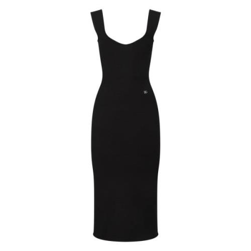 Midi Jurk Zwart Dolce & Gabbana , Black , Dames