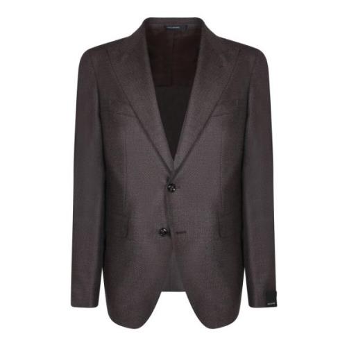 Luxe Bruine Blazer Aw24 Tagliatore , Brown , Heren