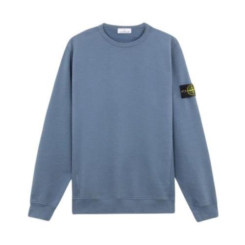 Blauwe Trui met Pluche Interieur Stone Island , Blue , Heren