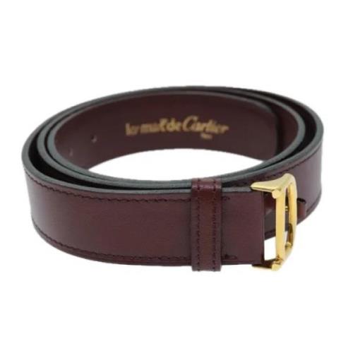 Pre-owned Leather belts Cartier Vintage , Red , Heren