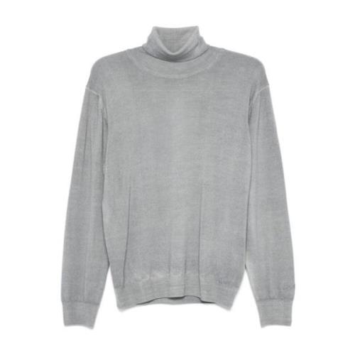 Ribbed Grijze Trui Rolhals Woolrich , Gray , Heren