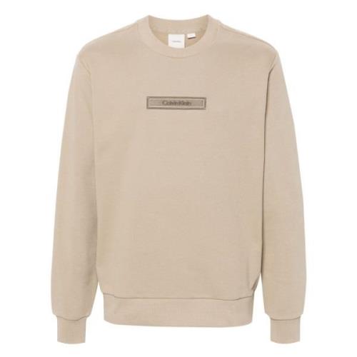 Geborduurd Logo Sweatshirt Calvin Klein , Beige , Heren