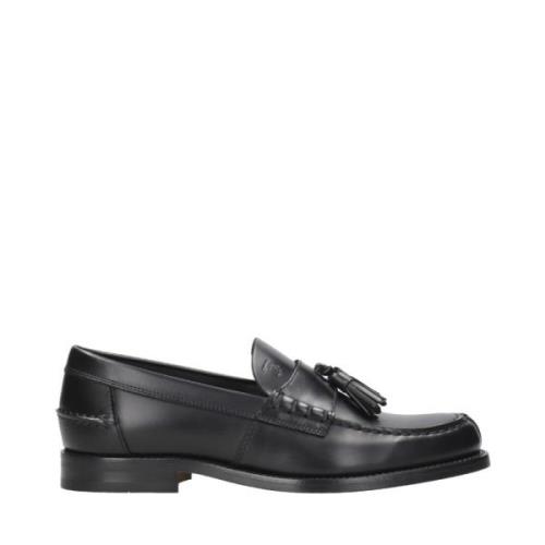 Zwarte Leren Kwast Sandalen Tod's , Black , Heren