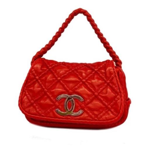 Pre-owned Leather chanel-bags Chanel Vintage , Red , Dames