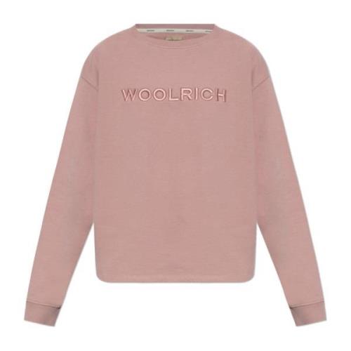 Sweatshirt met logo Woolrich , Pink , Dames