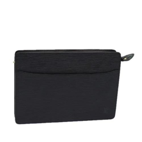 Pre-owned Leather clutches Louis Vuitton Vintage , Black , Dames