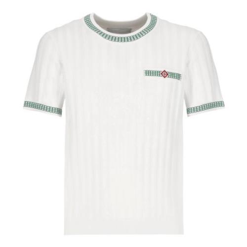 Wit T-shirt met Contrasterende Randen Casablanca , White , Heren