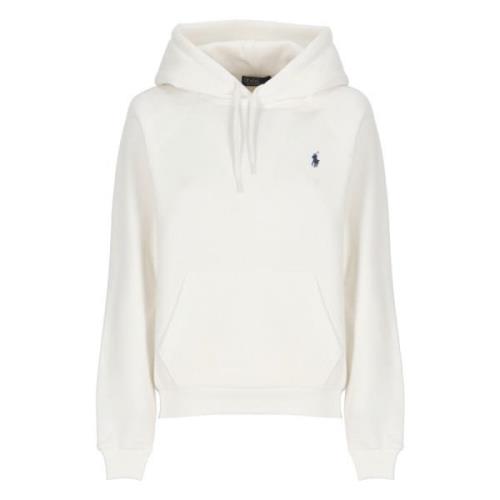 Witte Katoenen Hoodie met Iconisch Logo Ralph Lauren , White , Dames