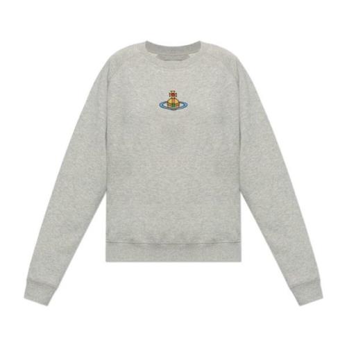 Sweatshirt met logo Vivienne Westwood , Gray , Dames