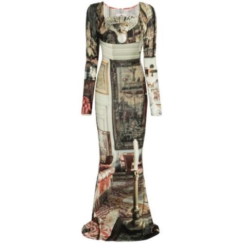 Grafische Print Vierkante Hals Jurk Vivienne Westwood , Multicolor , D...