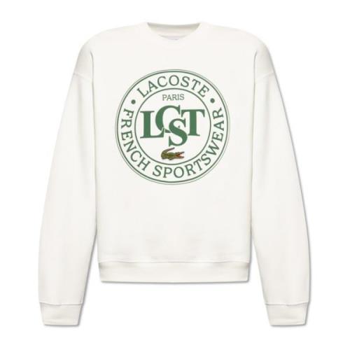 Sweatshirt met logo Lacoste , White , Heren