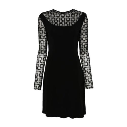 Zwarte Mesh Panel A-Lijn Jurk Givenchy , Black , Dames