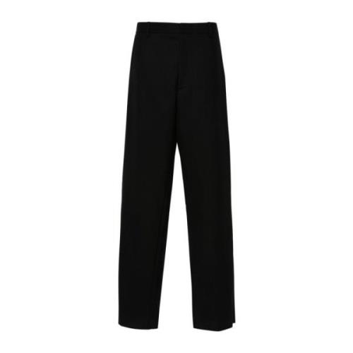 Zwarte Textuur Wollen Broek Moschino , Black , Heren