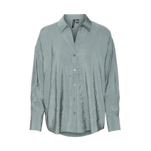 Queeny Oversized Shirt Balsam Groen Vero Moda , Green , Dames