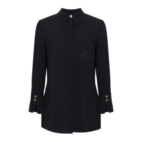 Stijlvolle Blouses Collectie Elisabetta Franchi , Black , Dames