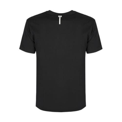 Mannen Ronde Hals Bedrukt T-shirt Les Hommes , Black , Heren