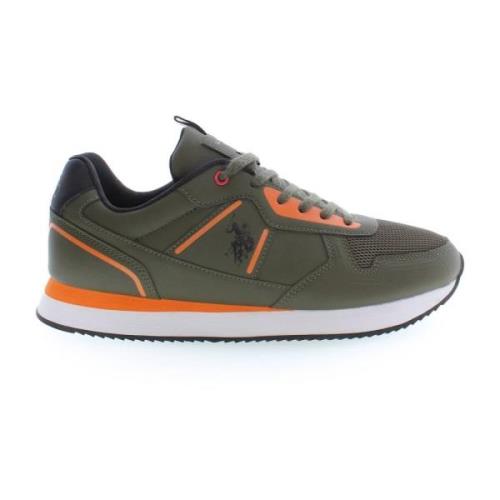 Sportieve Groene Veterschoenen Contrast Logo U.s. Polo Assn. , Green ,...