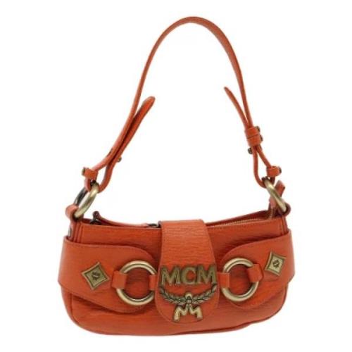 Pre-owned Leather handbags MCM Pre-owned , Orange , Dames