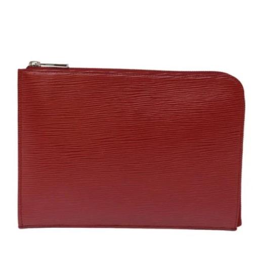 Pre-owned Leather clutches Louis Vuitton Vintage , Red , Dames