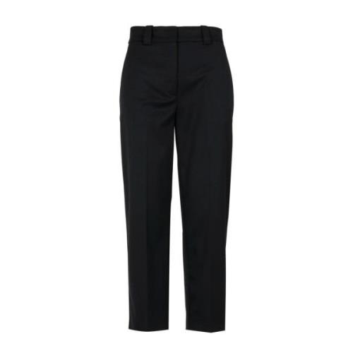 Zwarte Wol Cigarette Broek Erika Cavallini , Black , Dames