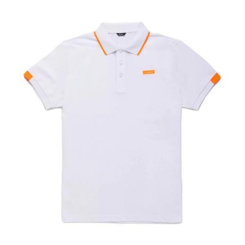 Katoenen poloshirt met logoprint RefrigiWear , White , Heren