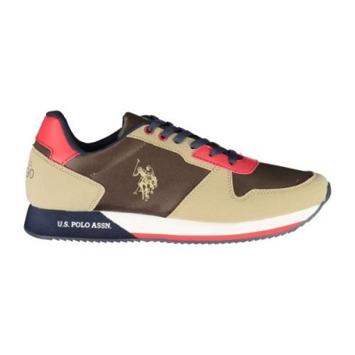 Sportieve Bruine Veterschoen met Contrastdetails U.s. Polo Assn. , Mul...