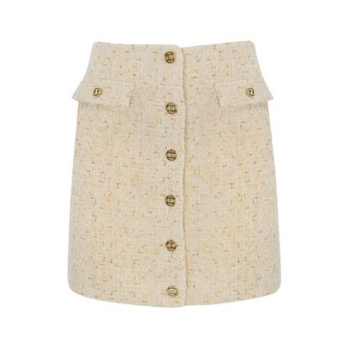 Korte Rok met Moderne Twist Twinset , Beige , Dames