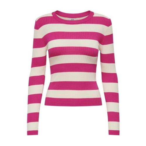 Paarse Crew Neck Pullover Vrouwen Jacqueline de Yong , Pink , Dames