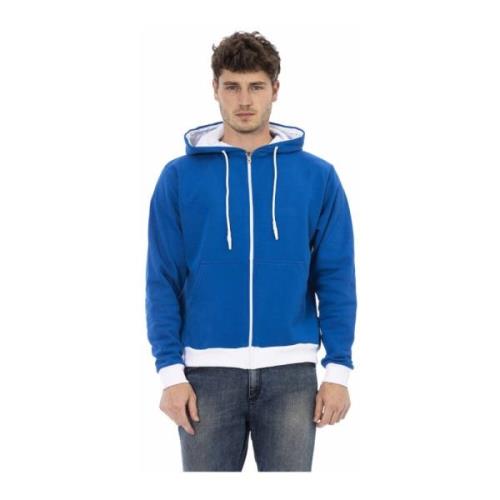 Hoodie met ritssluiting Baldinini , Blue , Heren