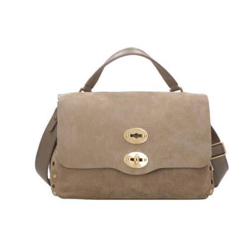 Grijze Leren Tas met Studs Zanellato , Gray , Dames