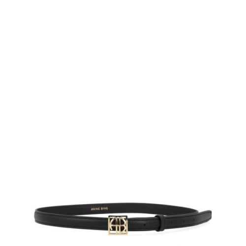 Zwart Monogram Riem Anine Bing , Black , Dames