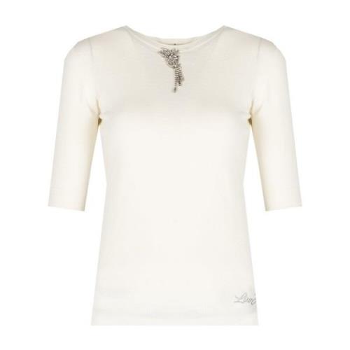 Stijlvolle Blouse met Steenversieringen Liu Jo , Beige , Dames