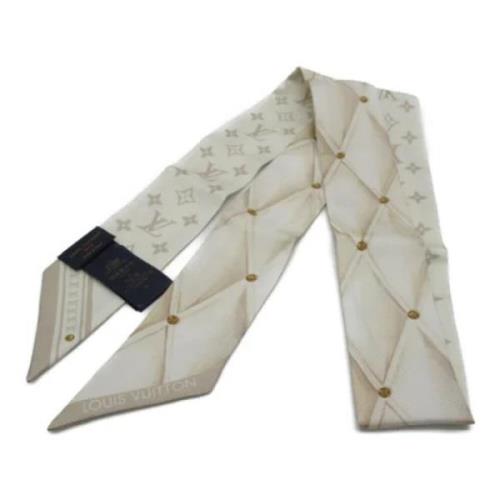 Pre-owned Silk scarves Louis Vuitton Vintage , Beige , Dames