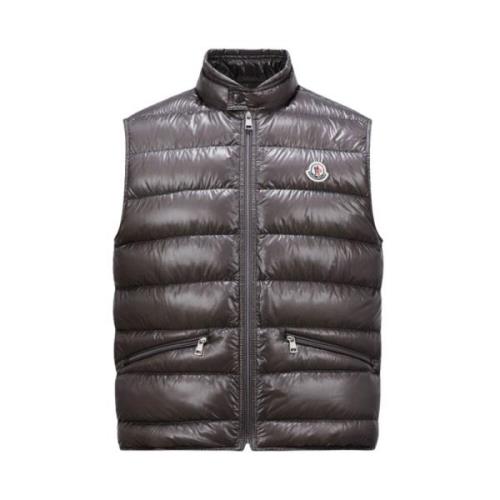 Gui Vest in Glanzend Grijs Moncler , Gray , Heren