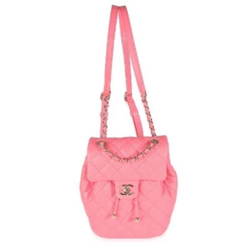 Pre-owned Leather backpacks Chanel Vintage , Pink , Dames