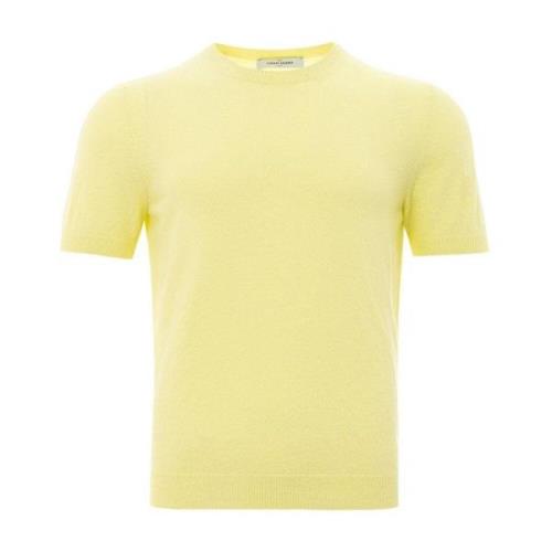 Luxe Italiaans Katoenen T-shirt Gran Sasso , Yellow , Heren