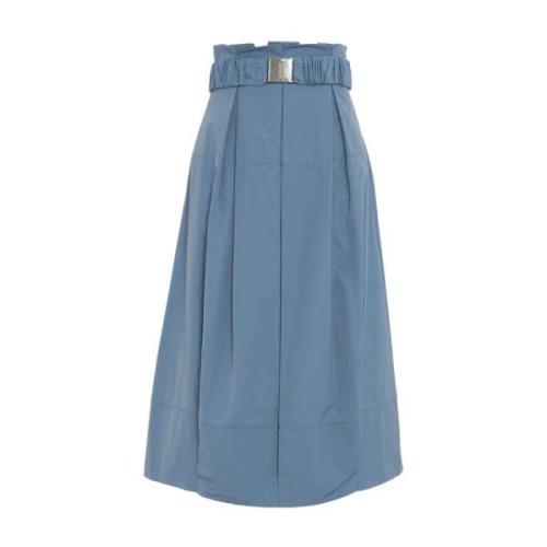 Kuitlange rok met tailleband Vicario Cinque , Blue , Dames