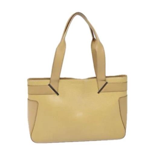 Pre-owned Leather handbags Gucci Vintage , Beige , Dames