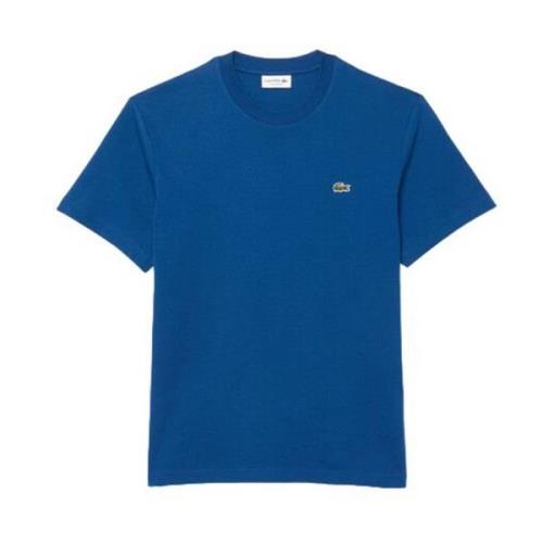 Blauw Katoenen Heren T-shirt Lacoste , Blue , Heren