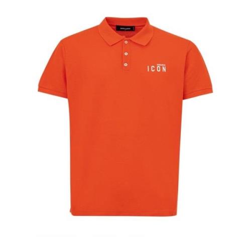 Oranje Katoenen Poloshirt Dsquared2 , Orange , Heren