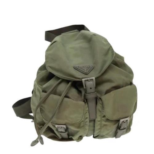 Pre-owned Nylon backpacks Prada Vintage , Green , Dames