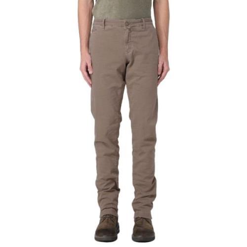 Bruine Katoenen Chino Broek Jacob Cohën , Brown , Heren