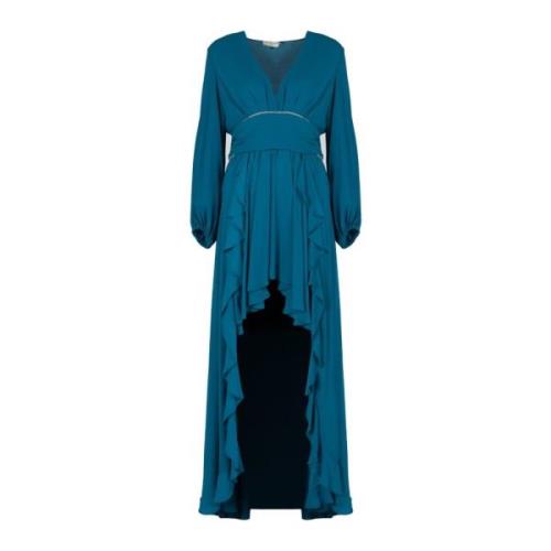 Elegante Maxi Jurk met V-Hals Liu Jo , Blue , Dames